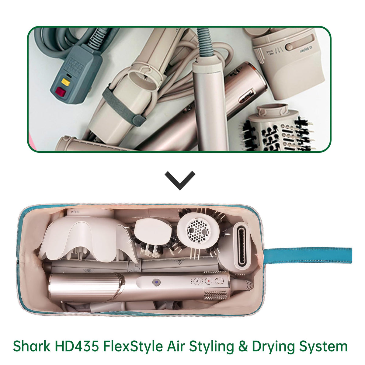 KarSyon case shows attachment pockets for organized styling tools