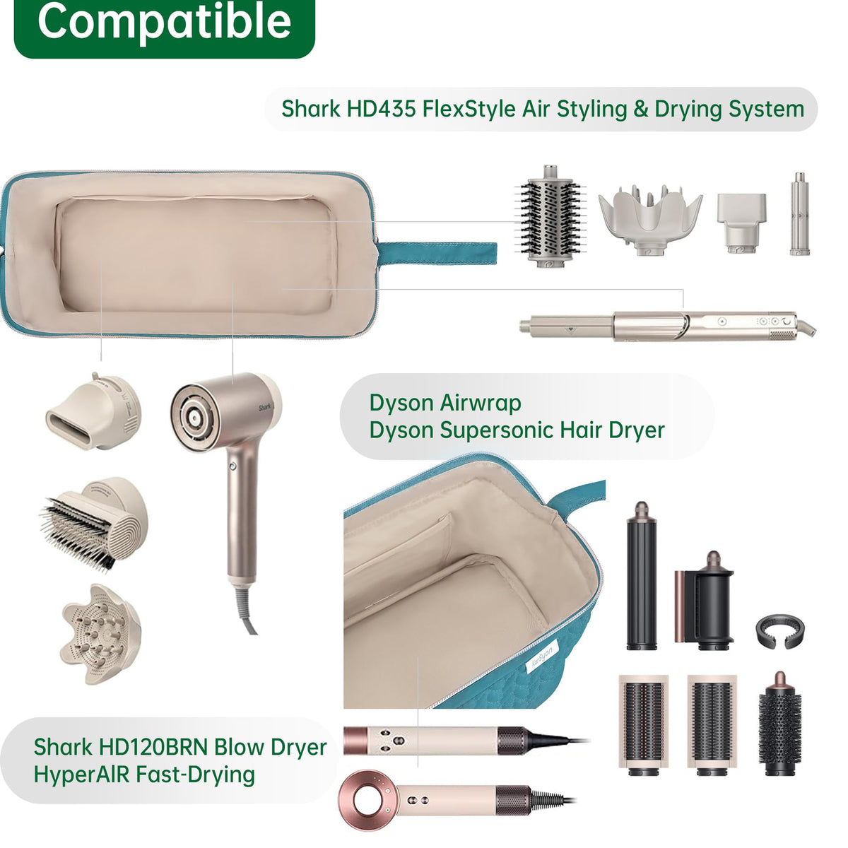 KarSyon teal carrying case hanging on a wall for space saving storage