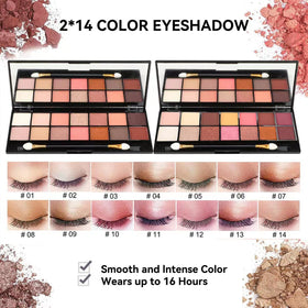 KARUIZI 14-color eyeshadow palette open for vibrant daily eye looks