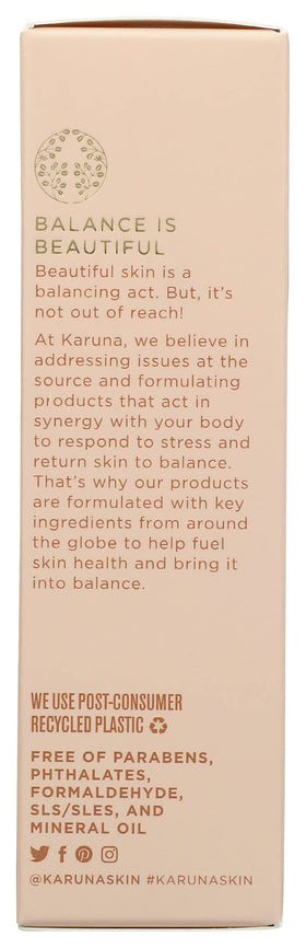 Karuna All Day Cream application routine demonstrates morning skincare use.