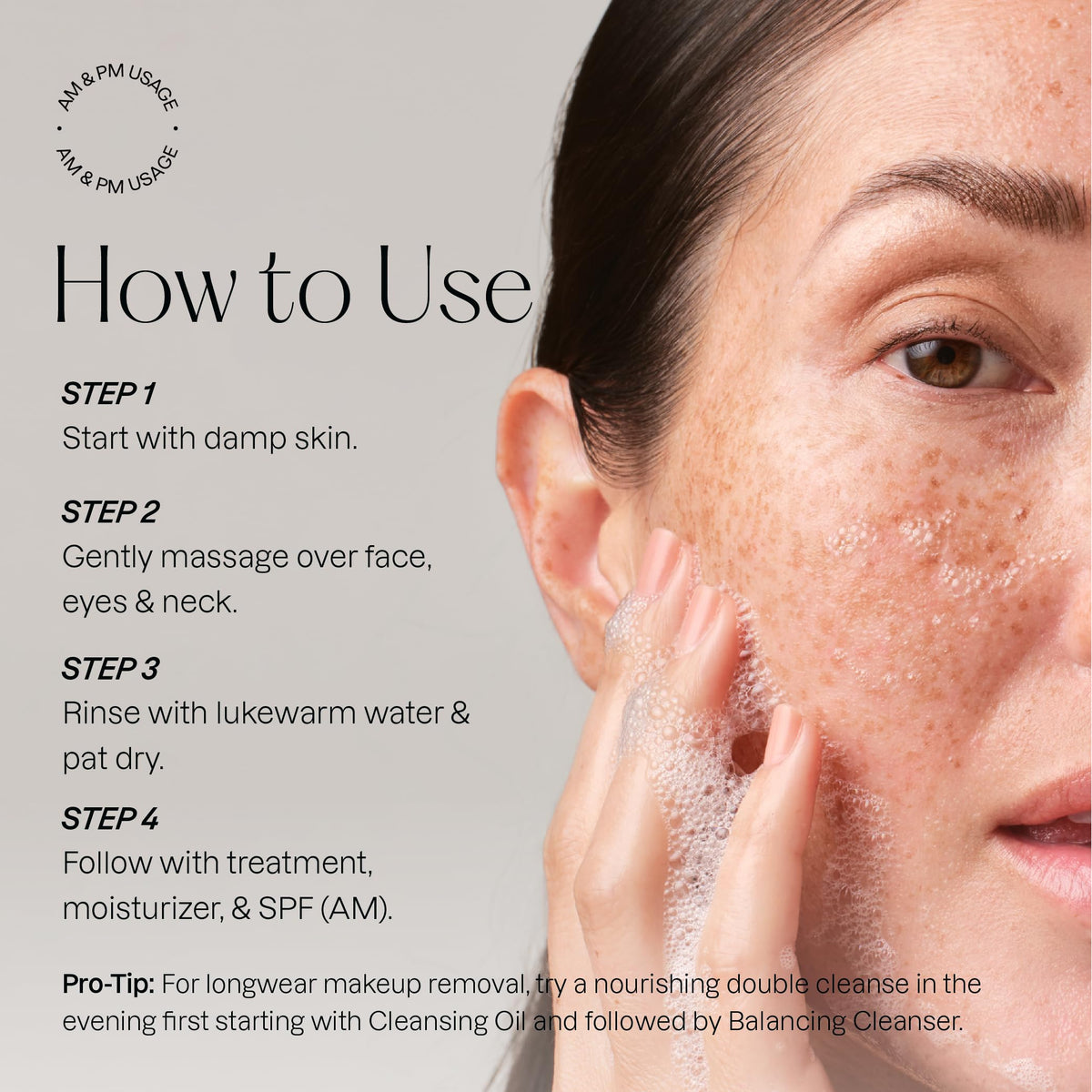 Karuna cleanser on sink with spa-like ambience for daily rituals