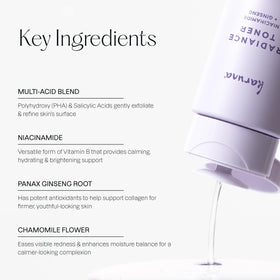Karuna Hydrating Face Toner being applied to skin for smoother texture.