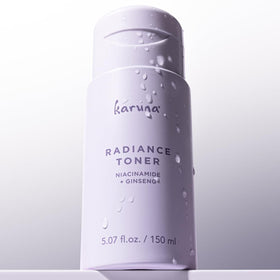 Karuna Hydrating Face Toner ingredient label highlighting clean beauty.