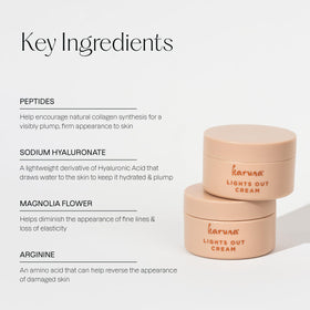 Karuna Lights Out Cream texture swirl illustrating a smooth, barrier-friendly consistency.