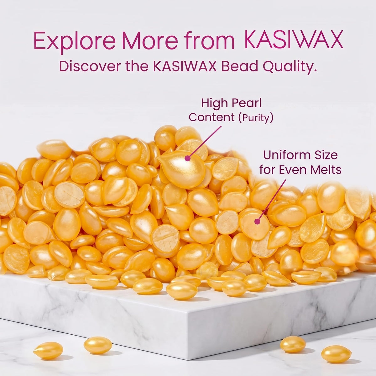 KASIWAX facial waxing beads provide gentle, precise hair removal.