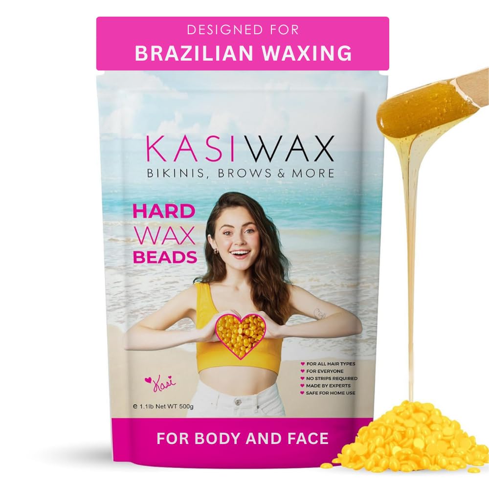 KASIWAX waxing kit contents show an easy at-home hair removal setup.