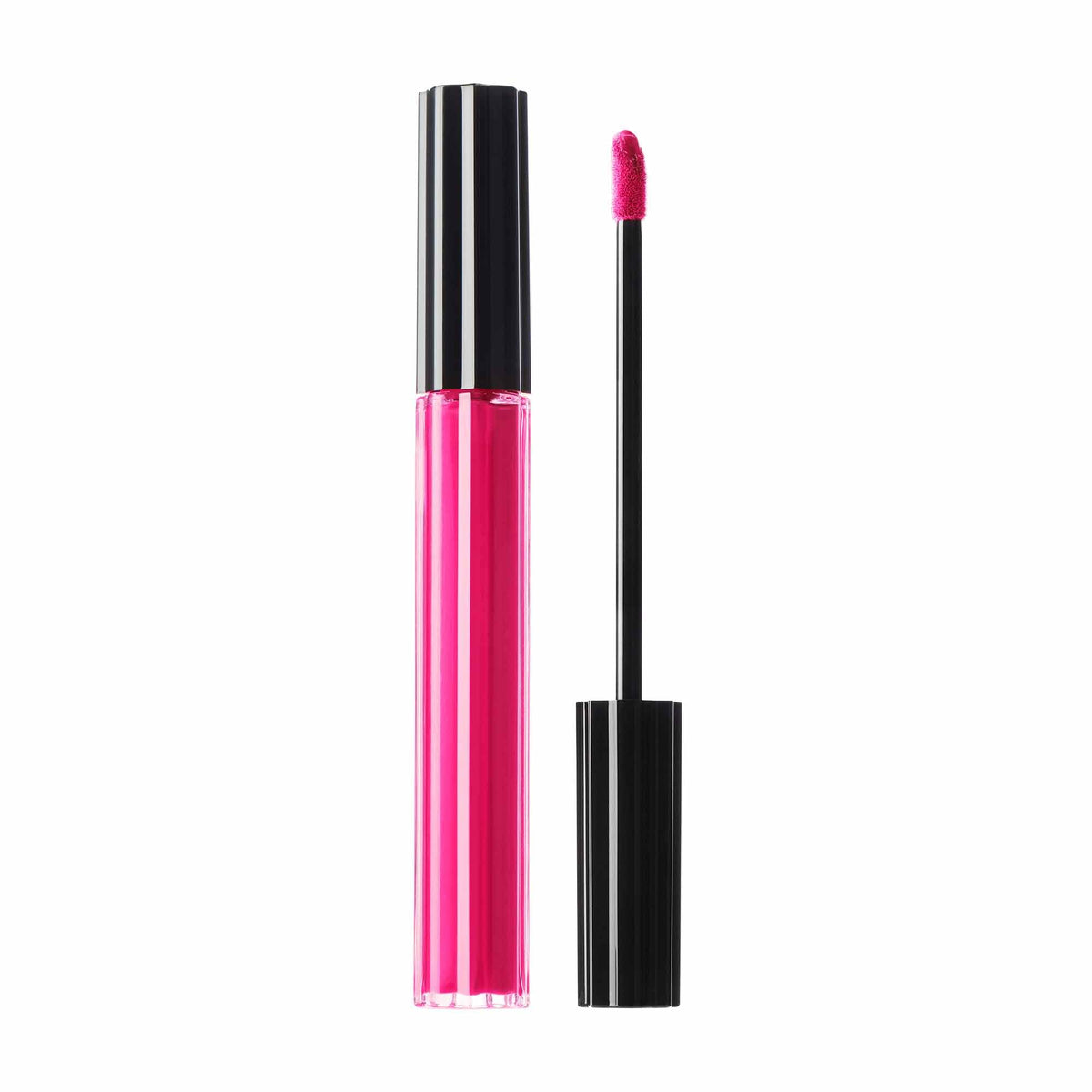 Kat Von D Everlasting Hyperlight Scarlet Pearl bottle closeup shows transfer-proof, bold matte color