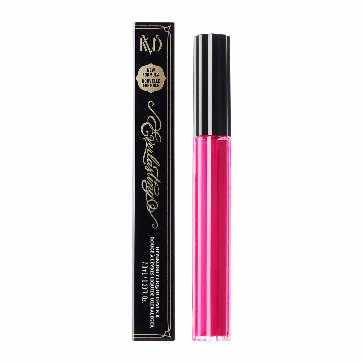 Kat Von D Everlasting Hyperlight Scarlet Pearl applying test image for long-wear, lightweight comfort
