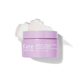 Kate Somerville DeliKate Recovery Cream tube front shows calming hydration for irritated skin.