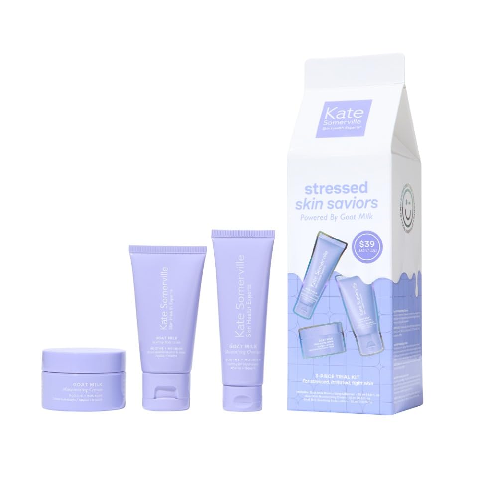 Kate Somerville Goat Milk Cleanser travel-size bottle for gentle cleansing on the go.
