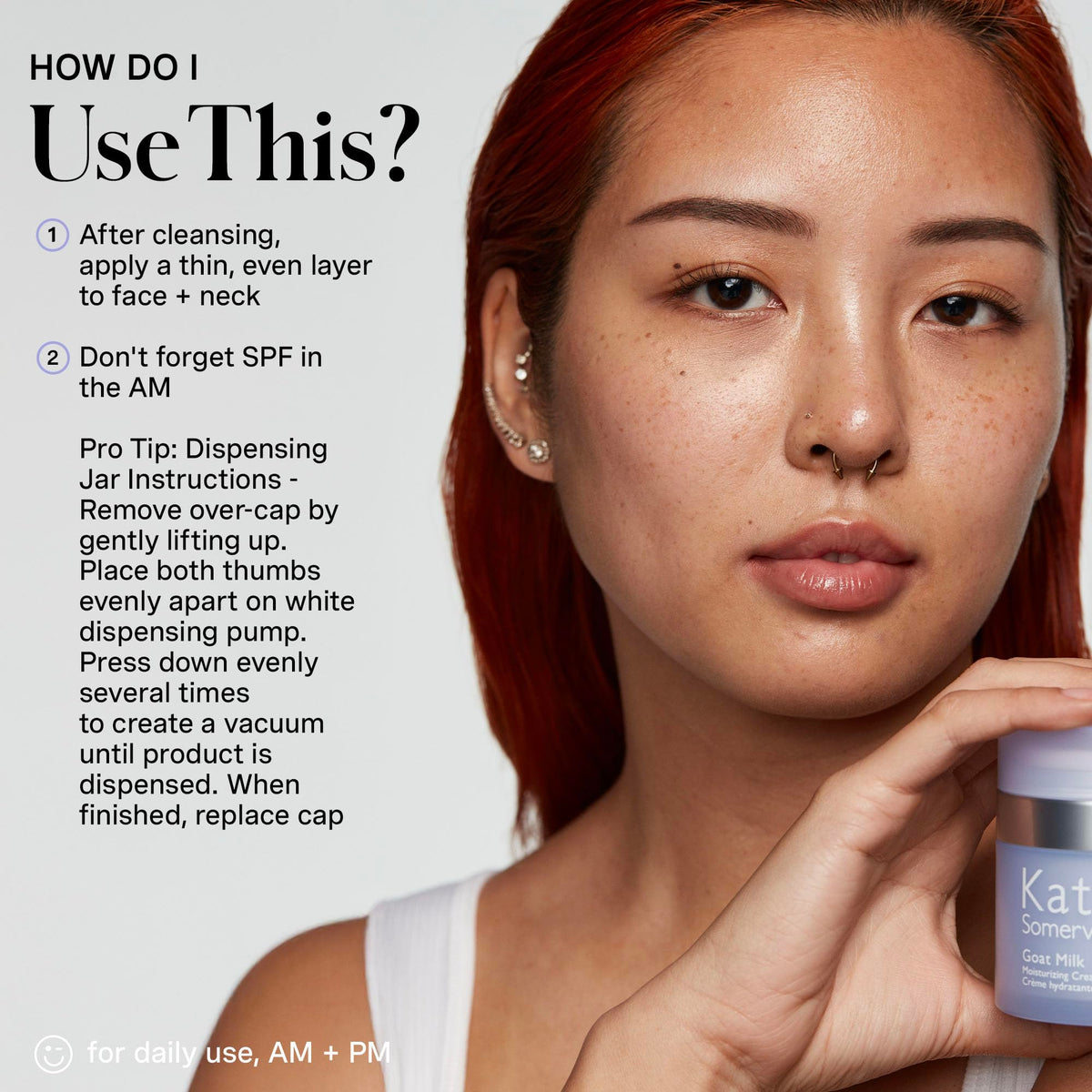 Kate Somerville Goat Milk Moisturizing Cream daily application in routine context.