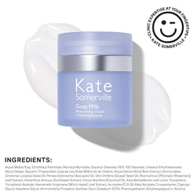 Kate Somerville Goat Milk Moisturizing Cream being applied to the neck for hydration.