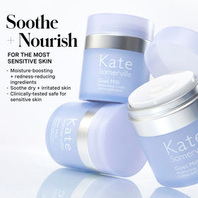 Kate Somerville Goat Milk Moisturizing Cream texture swatch showing light, nourishing finish.