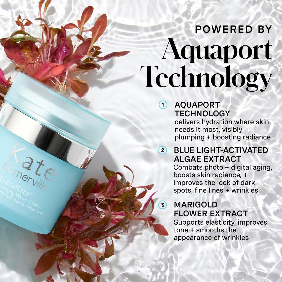 Kate Somerville HydraKate jar close-up highlights rich, quick-absorbing cream texture.
