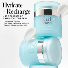 Texture swirl of HydraKate cream suggests refreshing, weightless moisture for daytime use.