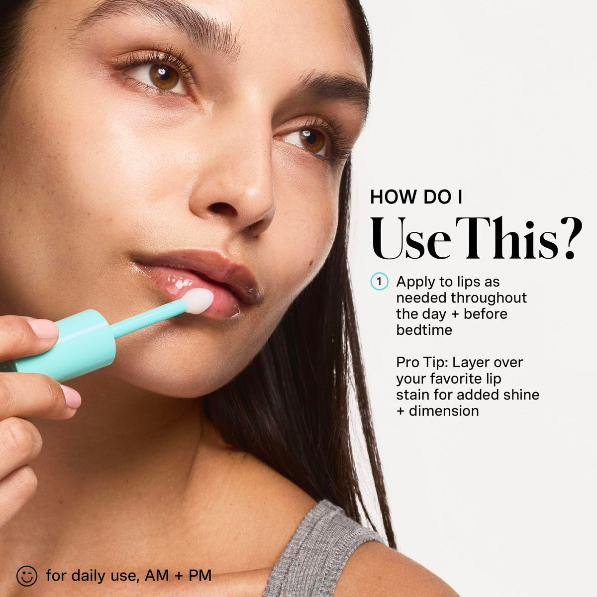 Kate Somerville Pro-Collagen Lip Oil Elixir lips with glossy, plump-looking shine