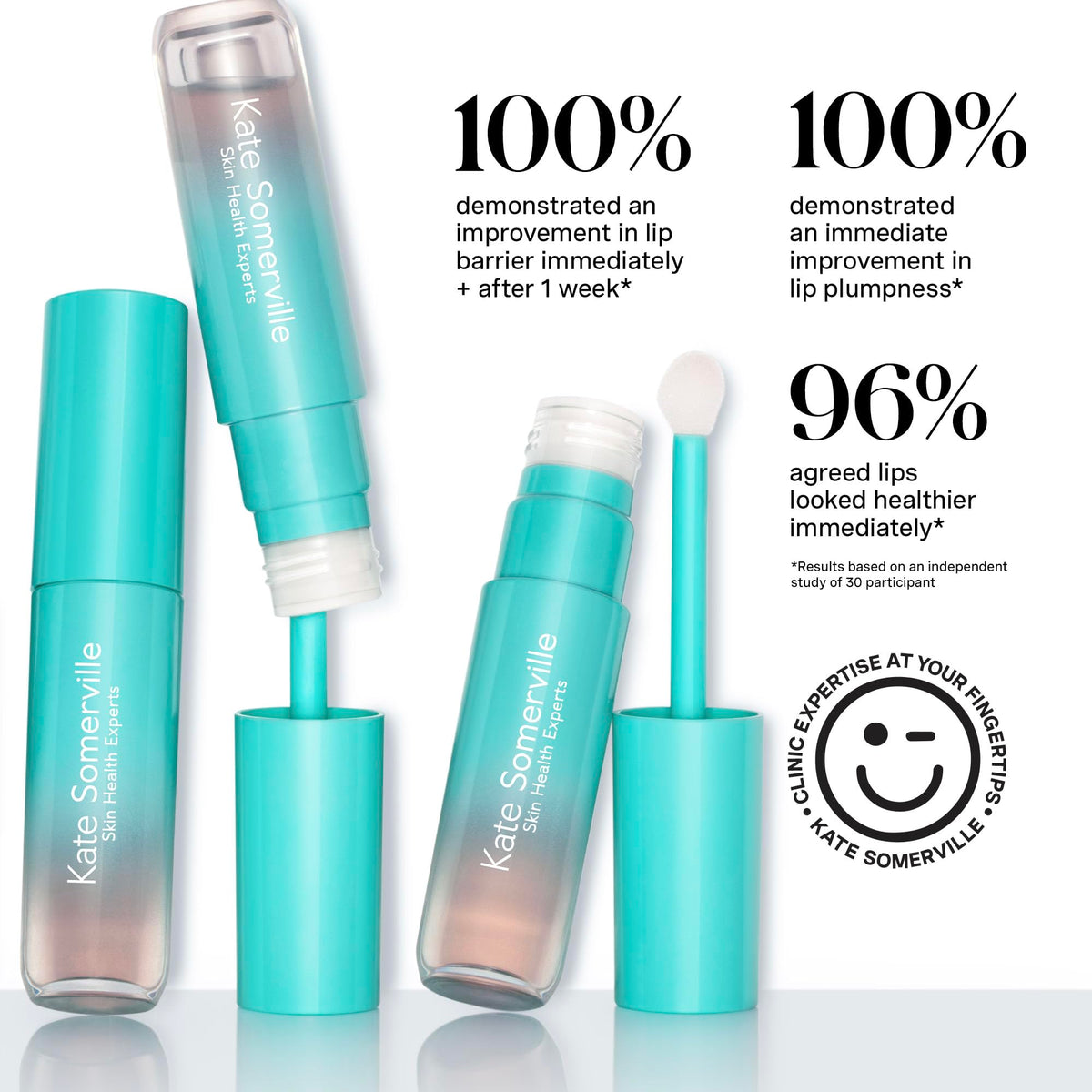 Kate Somerville Pro-Collagen Lip Oil Elixir on dry lips delivering hydration