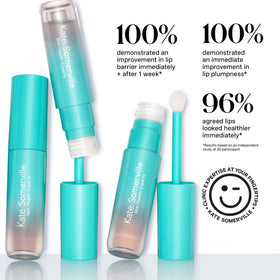 Kate Somerville Pro-Collagen Lip Oil Elixir on dry lips delivering hydration