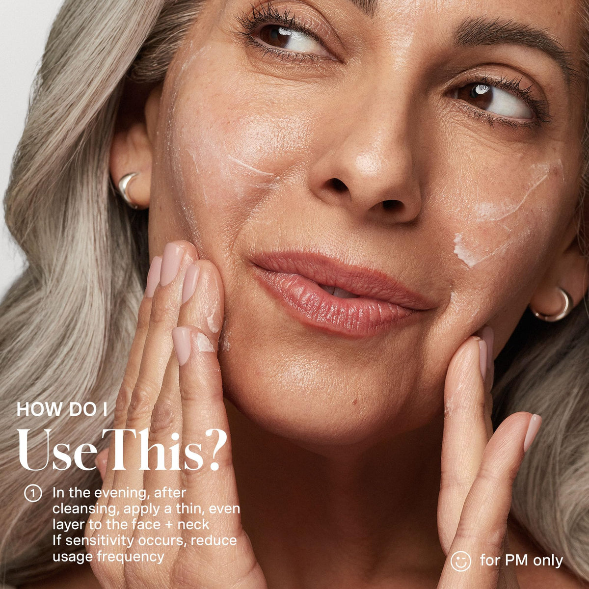 Application to face and neck with Kate Somerville moisturizer for smoother skin
