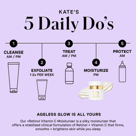 Ingredients chart highlighting retinol and vitamin C in Kate Somerville moisturizer