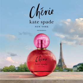 Kate Spade New York Cherie dressing table display suggests a refined fragrance moment.