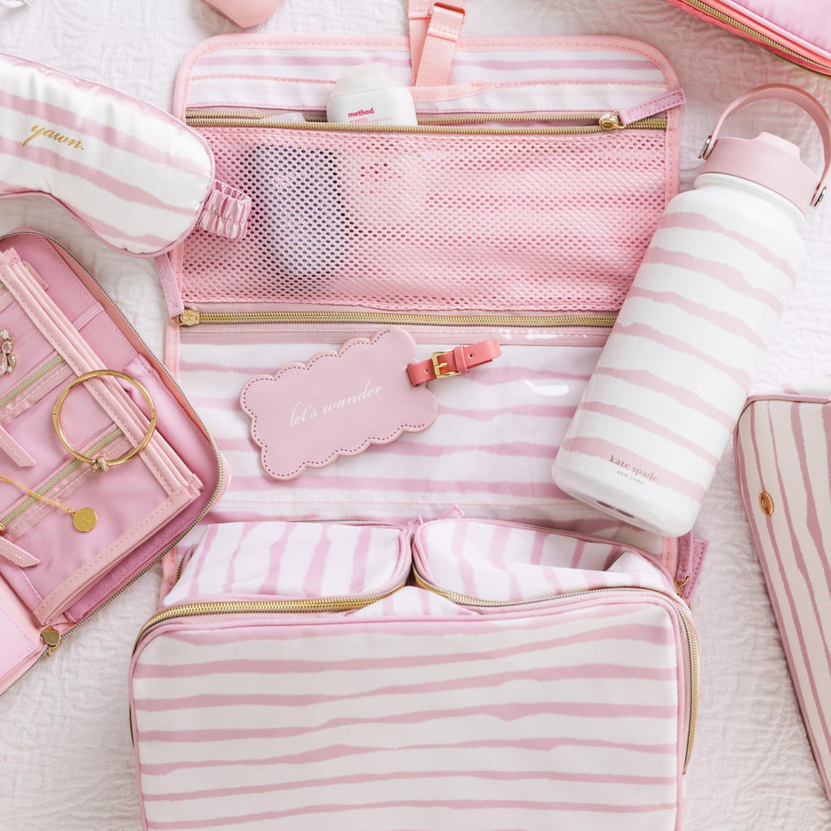 Multiple storage pockets keep items separated for quick finding