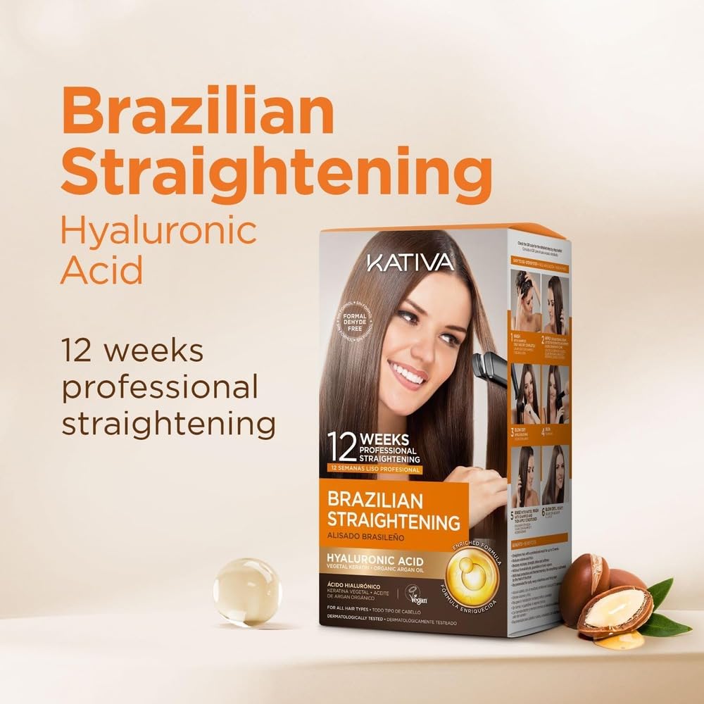 KATIVA argan oil bottle promotes nourished, shine-enhanced hair.