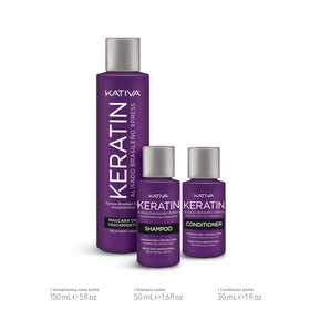 KATIVA smoothing treatment bottle highlighted for stronger straightening benefits.
