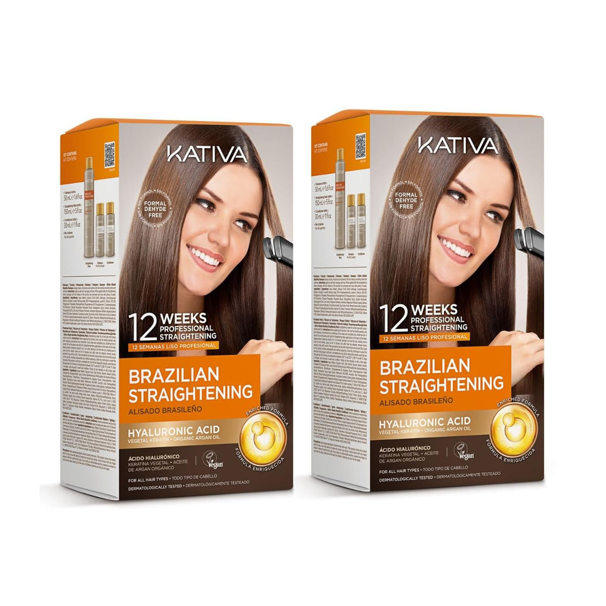 KATIVA Brazilian Straightening Kit bottle pour for precise home application.