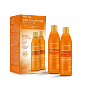 KATIVA Post-Straightening Shampoo bottle for smoother, long-lasting results.
