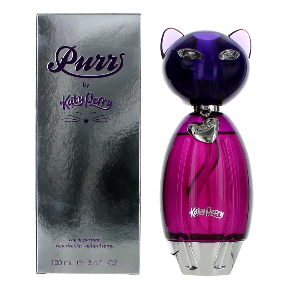 Katy Perry Purr bottle close-up showing sleek glass and pink accents for everyday elegance.