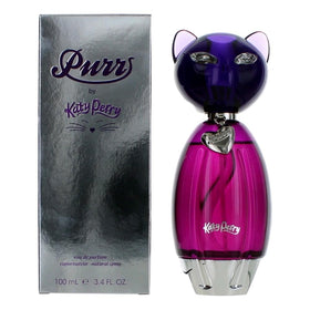 Katy Perry Purr bottle close-up showing sleek glass and pink accents for everyday elegance.