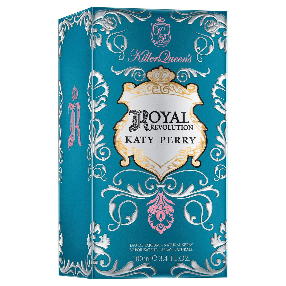 Katy Perry Royal Revolution bottle being applied to skin for a refined scent
