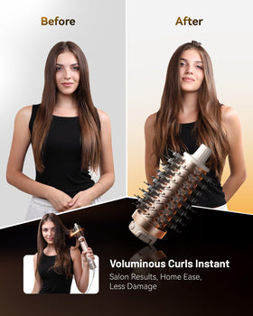 KAUGIC Coanda technology shapes curls with reduced heat exposure.