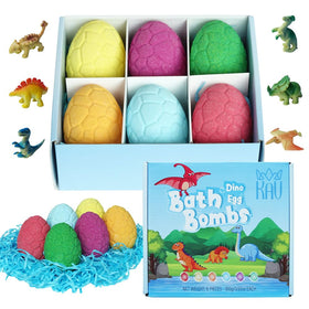 KAV Dinosaur Egg Bath Bombs 6-pack ready for bath time fun.