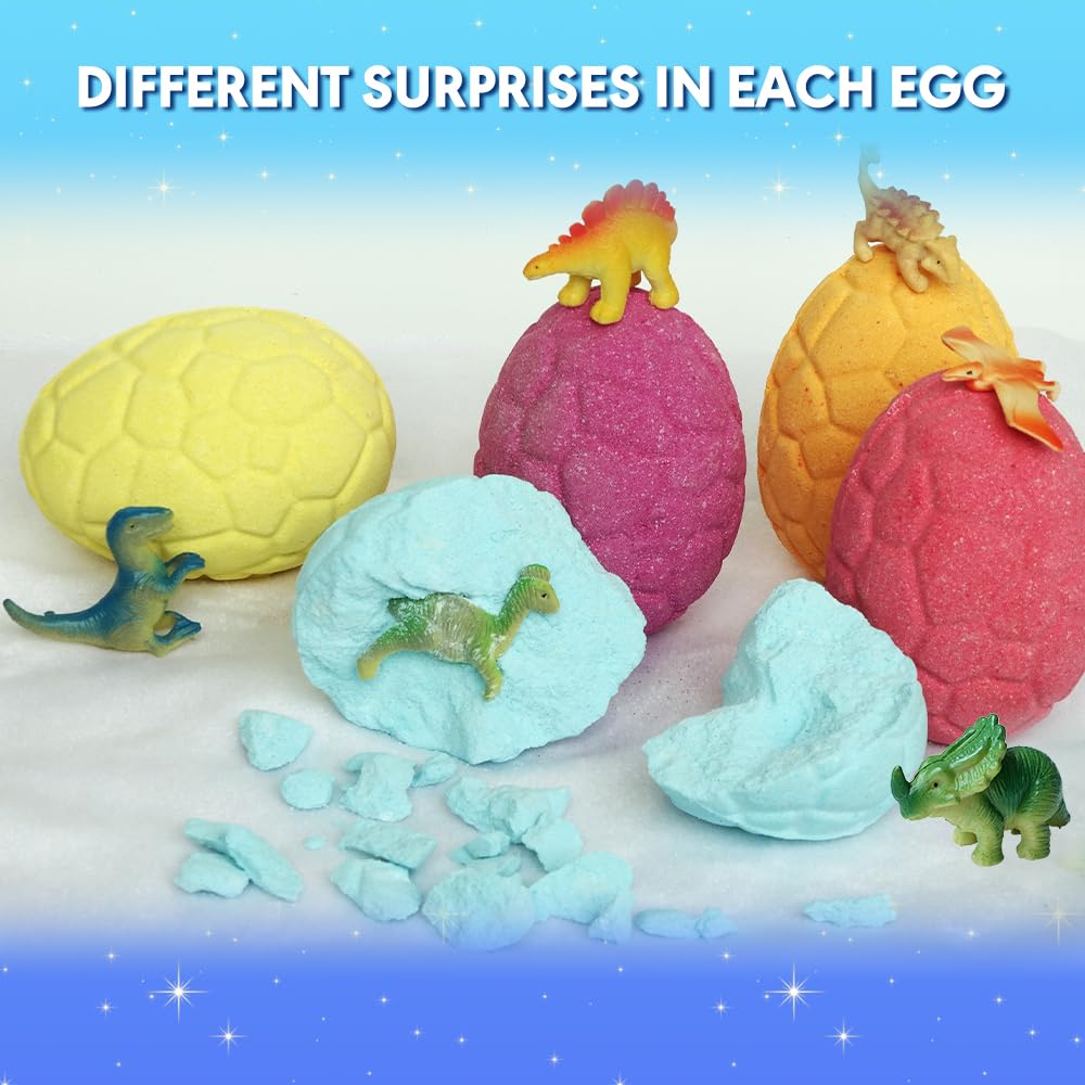 KAV Dinosaur Toy Reveal Inside Bath Bomb after fizz.