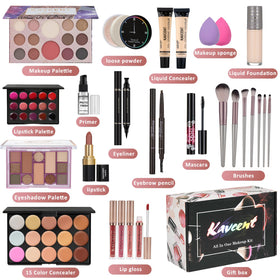 Kavcent foundation and primer for smooth, even skin prep.