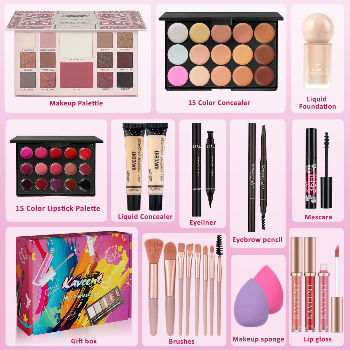 KAVCENT foundation and concealer kit for a smooth, even complexion