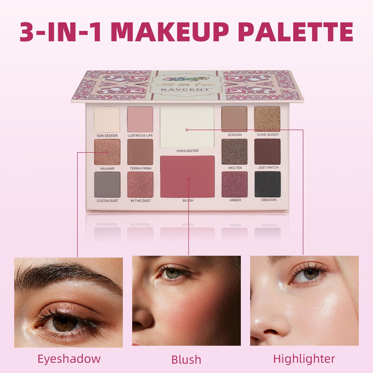 KAVCENT lipgloss and lipstick palette with hydrating color and shine