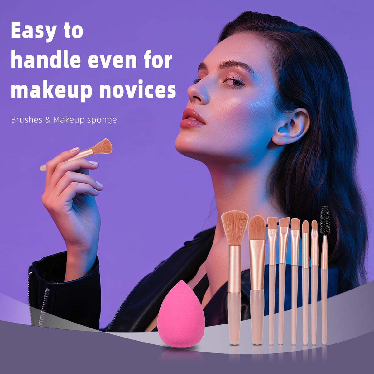 KAVCENT makeup brushes set includes soft tools for seamless blending