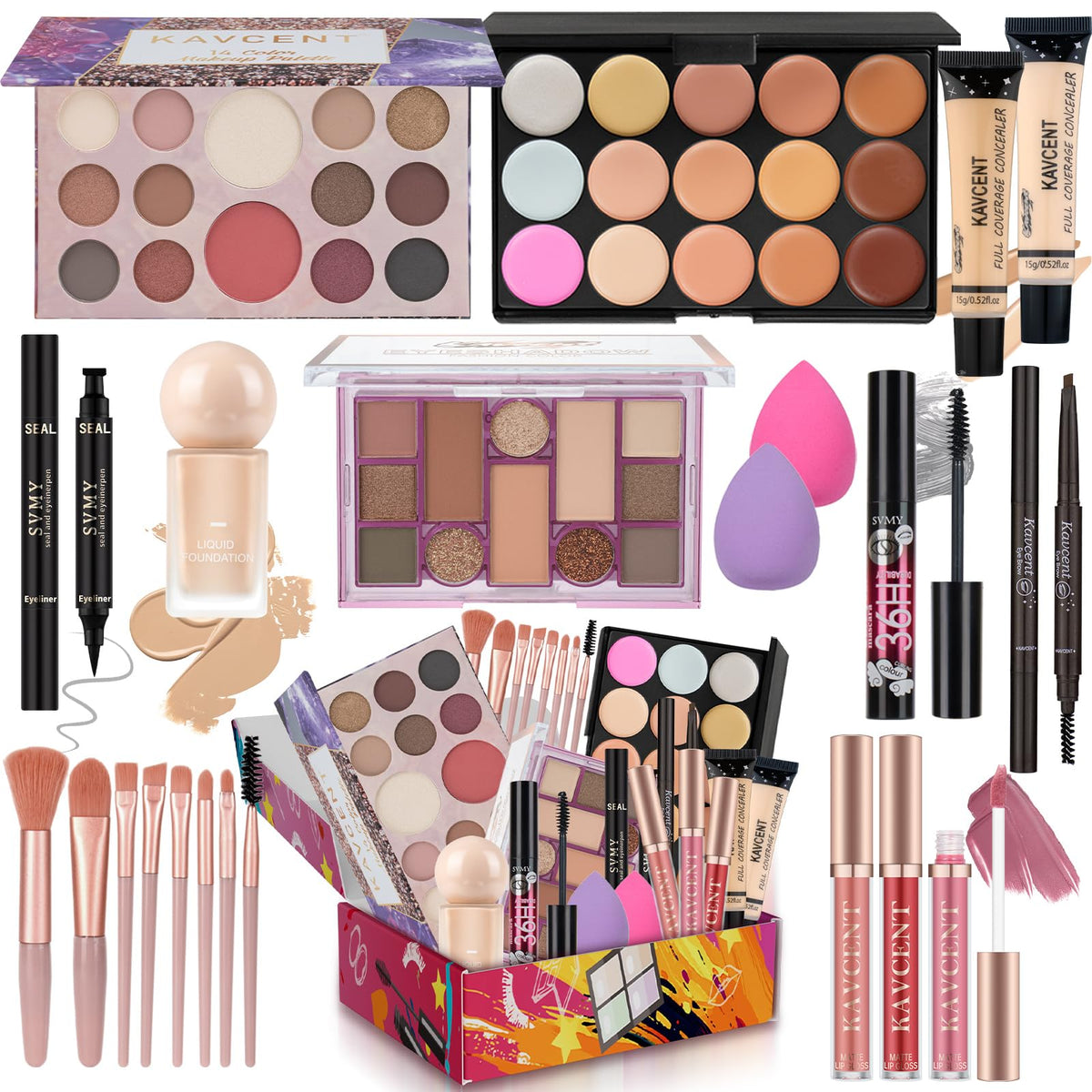KAVCENT makeup kit teens all-in-one set for daily routines