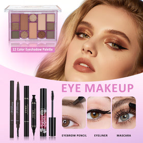 KAVCENT makeup kit teens brow pencil mascara for defined, expressive eyes.