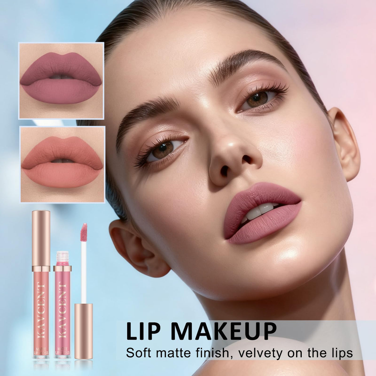 KAVCENT makeup brush set and sponge for seamless application