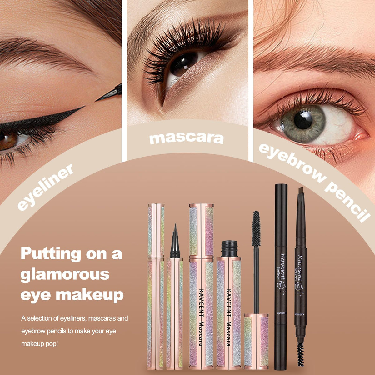 KAVCENT makeup brushes provide smooth blending for flawless application.