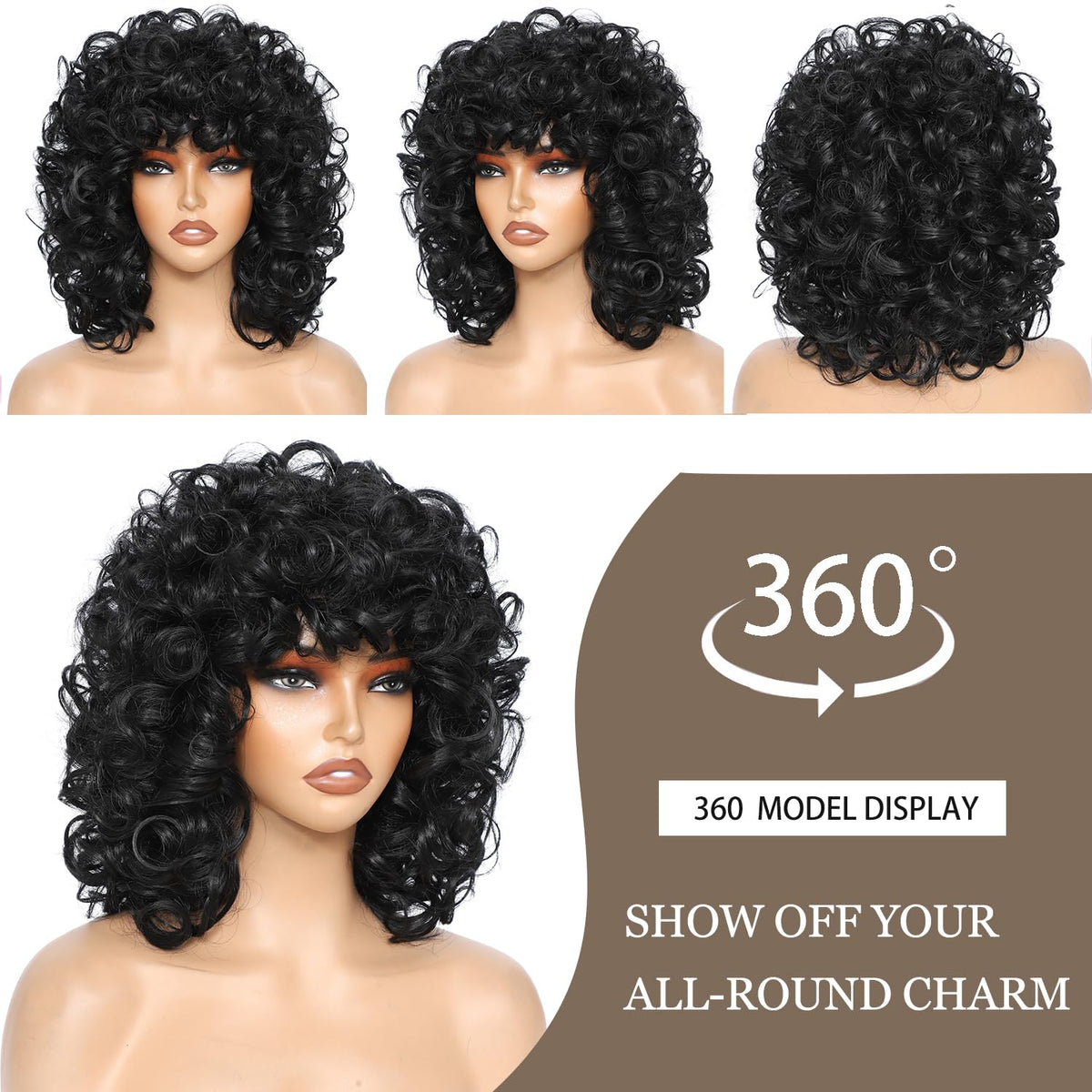 Kavsni 14-inch curly wig with natural bounce.