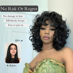 Kavsni Afro kinky curls wig with bold texture for evening looks.