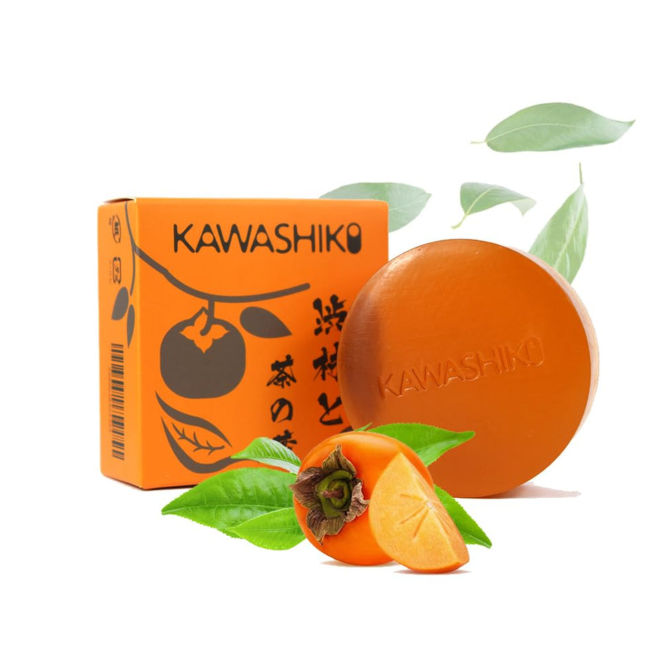 KAWASHIKI Persimmon Green Tea soap packaging shows artisanal quality