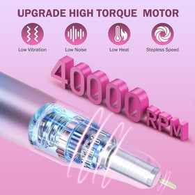KAWBIYJ nail drill at 40k rpm for fast shaping and smoothing