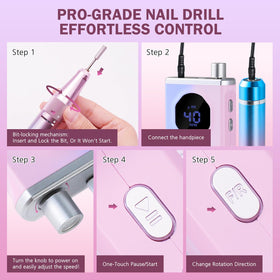 KAWBIYJ kit with 12 bits, 50 sanding bands, buffers, and brushes