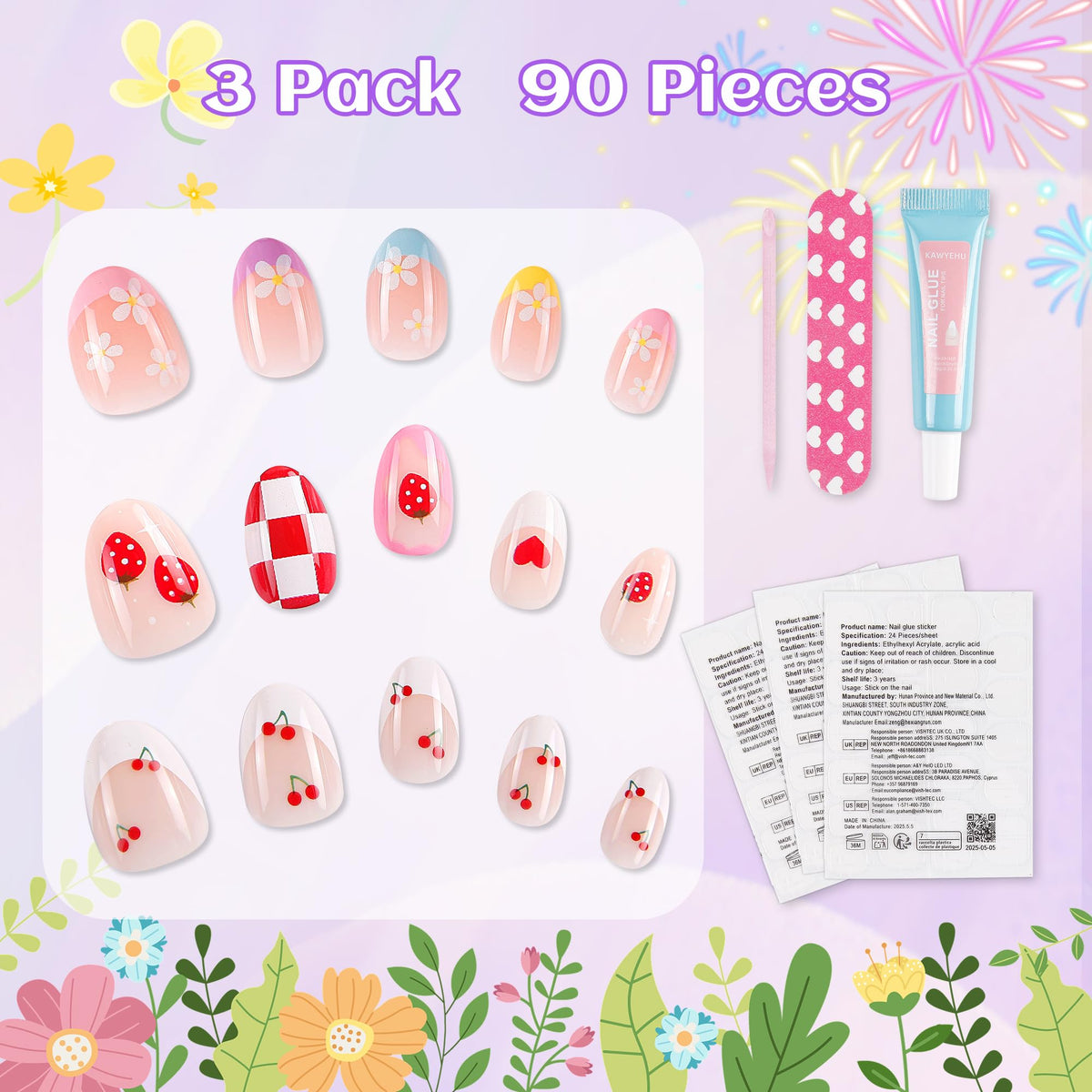 Kawyehu almond-tip nails fit tiny nail beds with comfort.